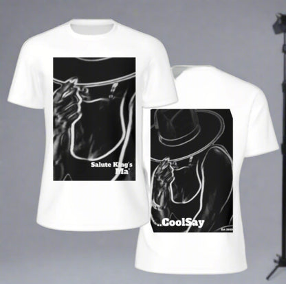 Men’s “ Salute King’s” Black & White Double side Graphic T-Shirts